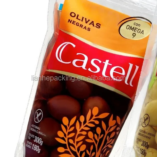 Настраиваемый размер влагонепроницаемые полиэтиленовые и ПВХ стоячие пакеты с принтом пищевые для закусок фруктов закуски пластиковая