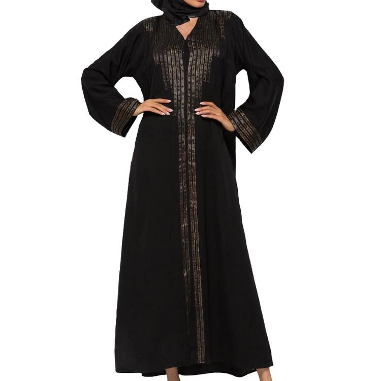 A3438 Jalabiya for ladies abaya models dubai Kaftan Black open muslim cardigan Kimono