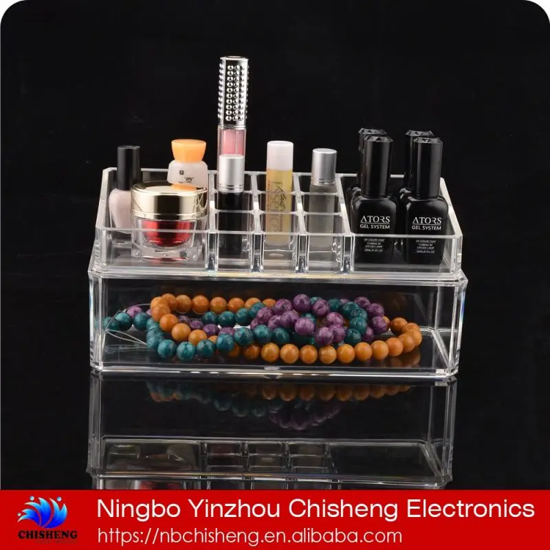 Wholesale cheap factory directly clear acrylic cosmetic & makeup organizer drawer