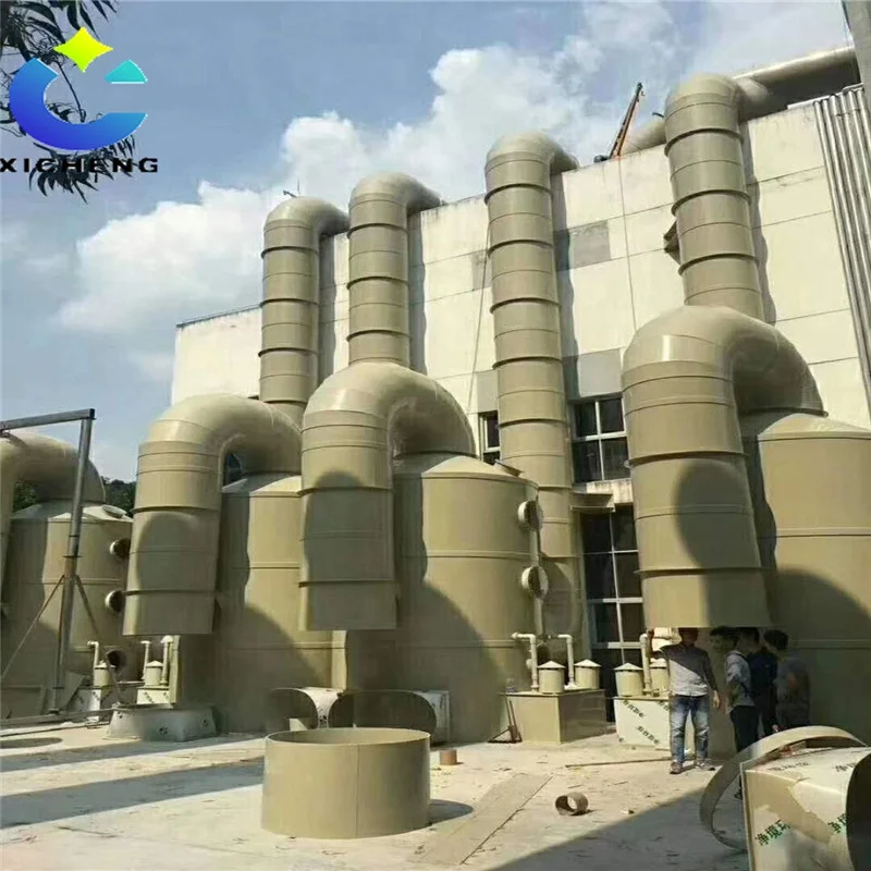 Singapore garbage treatment station waste gas treatment two-layer spray high security pp wet scrubber