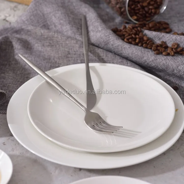 Классические керамические простые белые Тарелки и блюда фарфоровый квадратный плоский сервировочный поднос для отеля