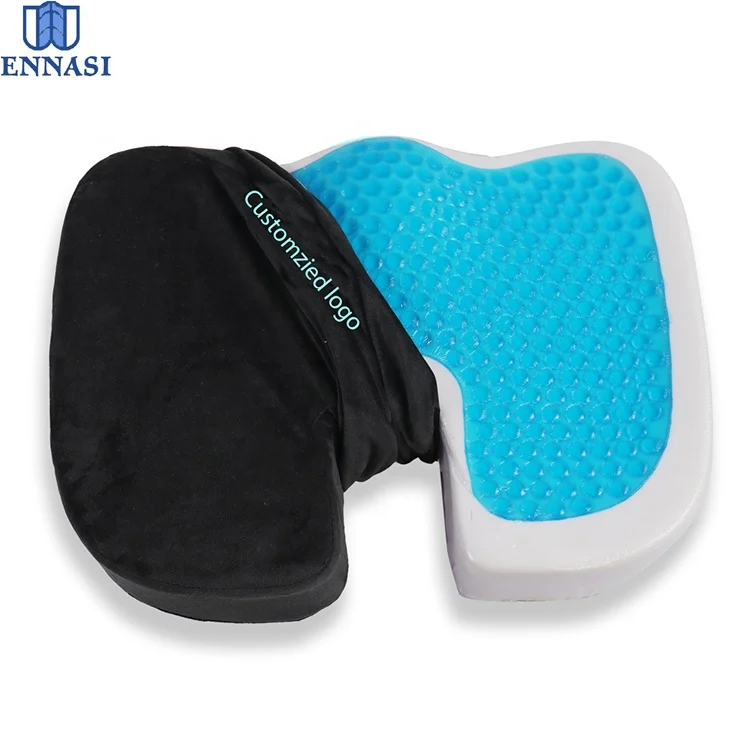 Coccyx Orthopedic Gel enhanced Memory Foam Cool Gel Seat Cushion