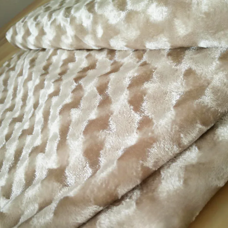 high-end customization stretch elastic plush jacquard yarn dyed velour fabric