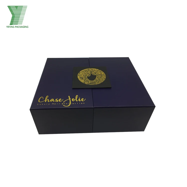 High end black printing custom tea displaying packaging magnetic closure gift box with own gold foiled logo luxury