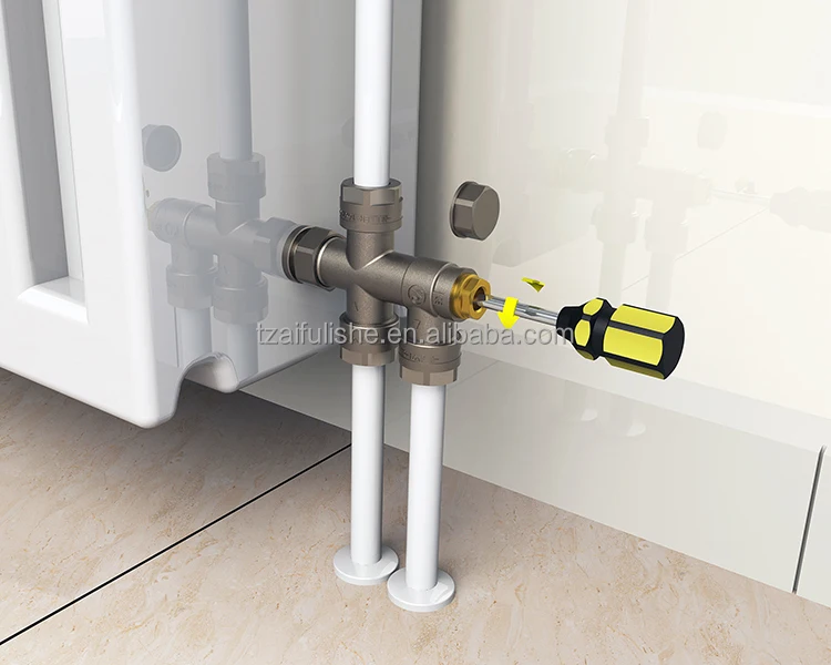 Automatic thermostatic radiator valve for floor heating system Nickel plated side connction