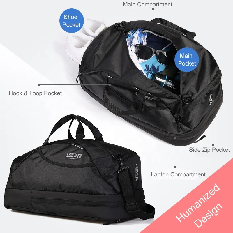 Multi-functional High-end Duffle Bag Mens Shoulder Bag with Shoe Compartment