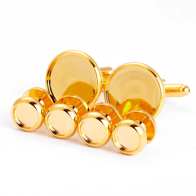 Wholesale round stud and cufflinks blank diy for tuxedo