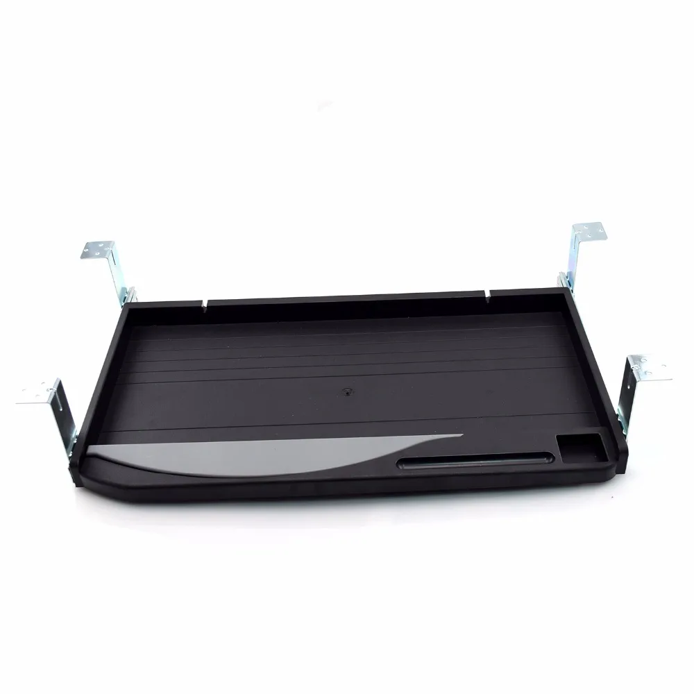 Under desk diy sliding drawer plastic computer keyboard tray