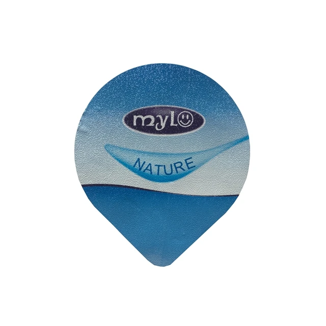 embossed easy open printed aluminum foil lid for yogurt cup