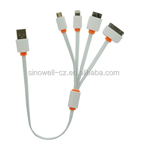  Новая модель 4 головки многозарядный usb-кабель для iphone/samsung/andriod быстрая