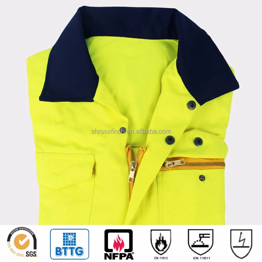 EN20471 High Visibility Safety Work Clothes Resistant coverall with FR reflective tapes