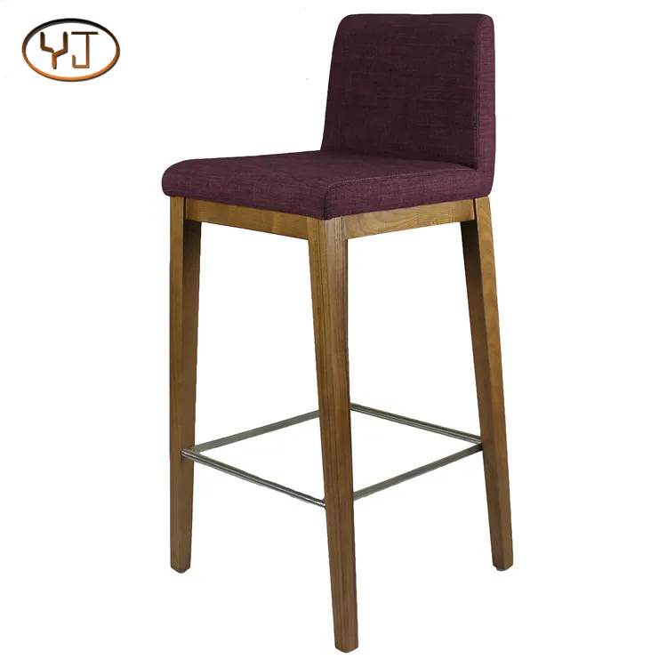 Indoor Fabric Bar Stool Wooden