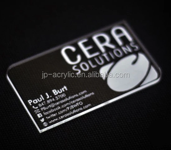 
Custom wholesale fashion silk screen acrylic personalized business card 