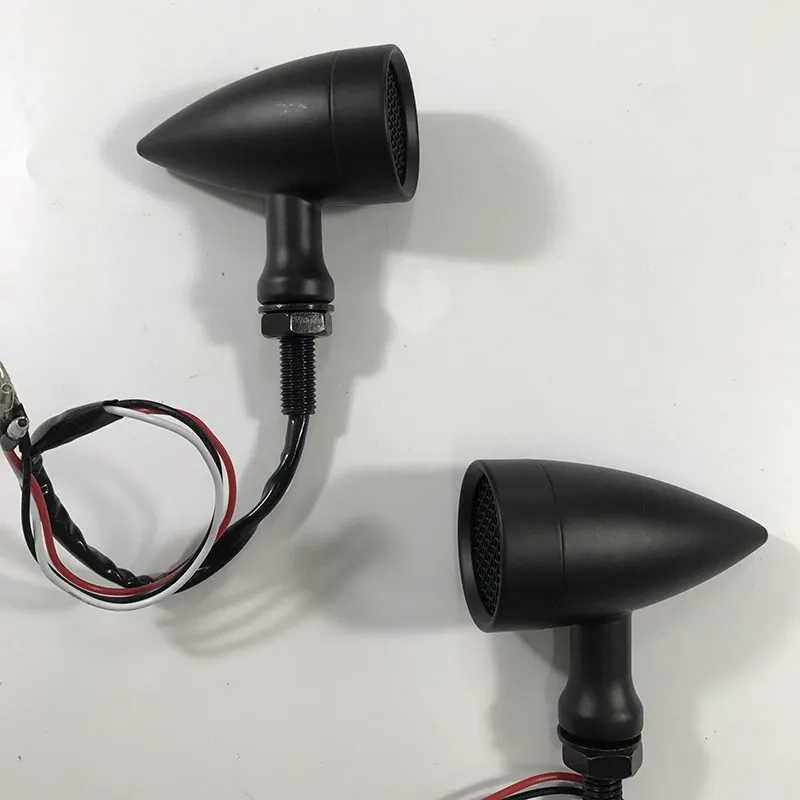 Classic Bullet Motorcycle Turn Signal Lights Custom LED Blinker Indicator Amber Turning Lamp With Mesh For Scooter Bicycle