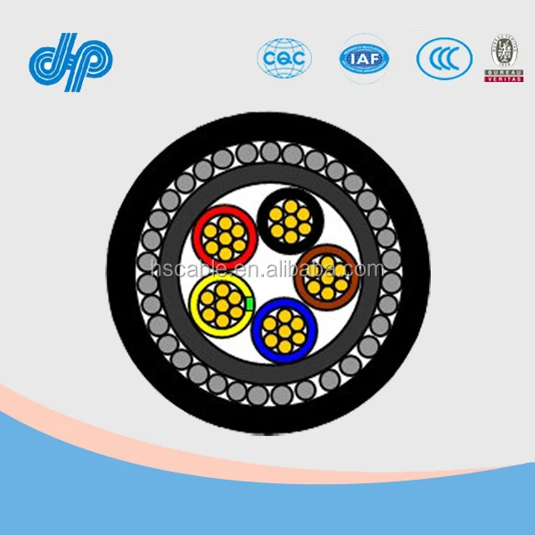 0,6/1KV Four cores Copper conductor XLPE insulation PVC sheath CV SWA Cable