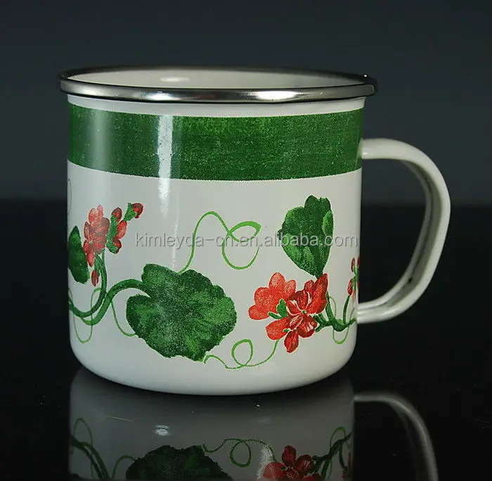 High Quality Bright Color Promotional Enamel Camping Mug