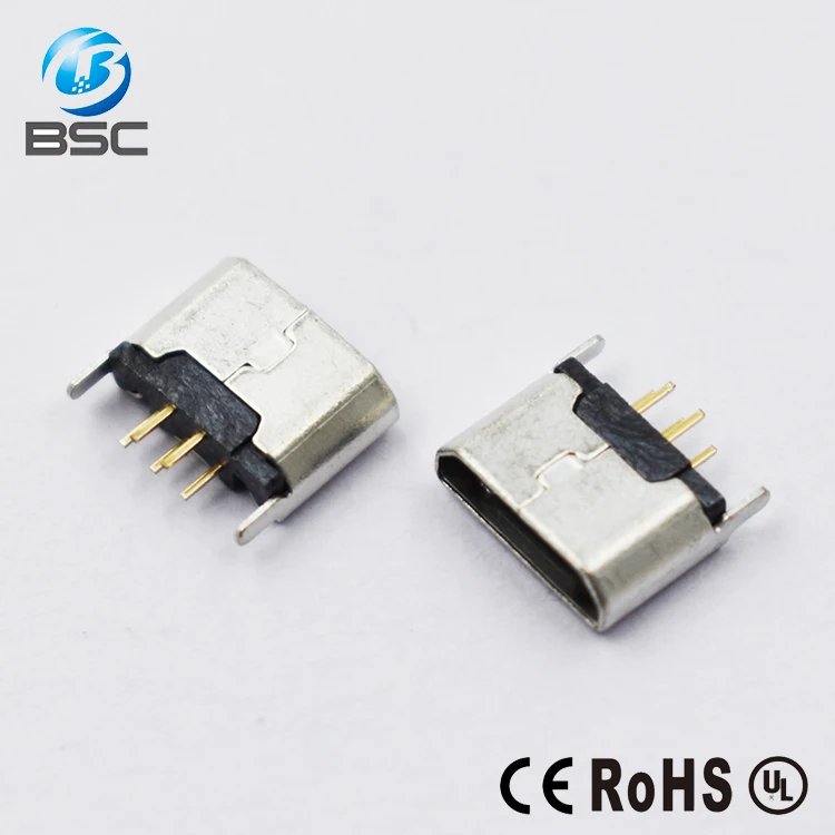 
Cell phone type b micro usb 2.0 female jack charging port connector flangeless 
