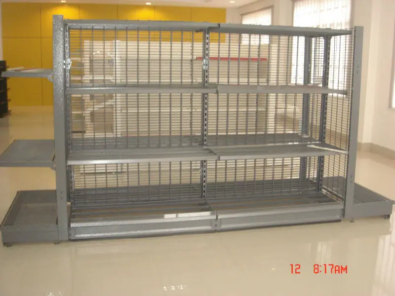 3 tier single double sided european style sliding storage warehouse metal wire shelving rack