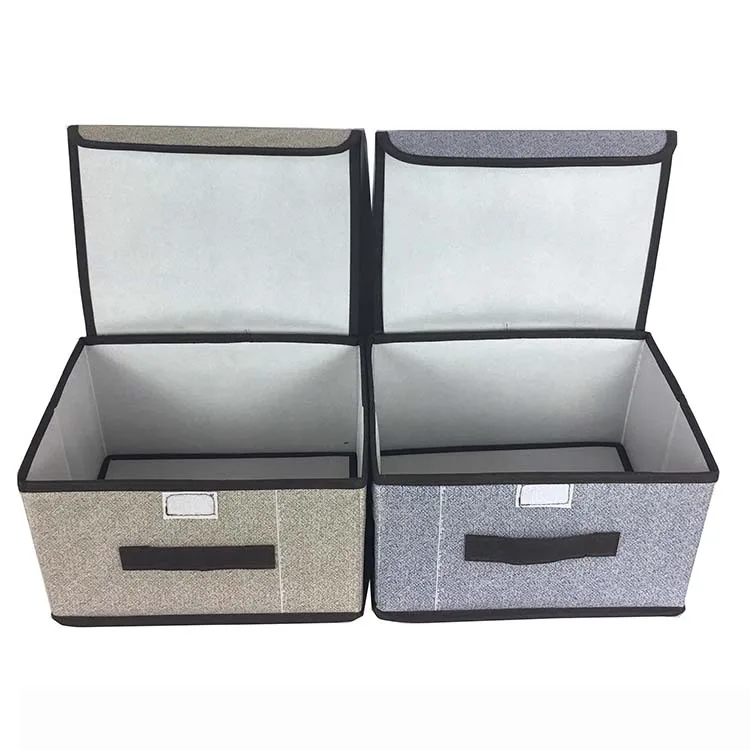 
New Style Colorful Stripe Printing Cubes Bin Fabric Multifunction foldable storage box with lid 