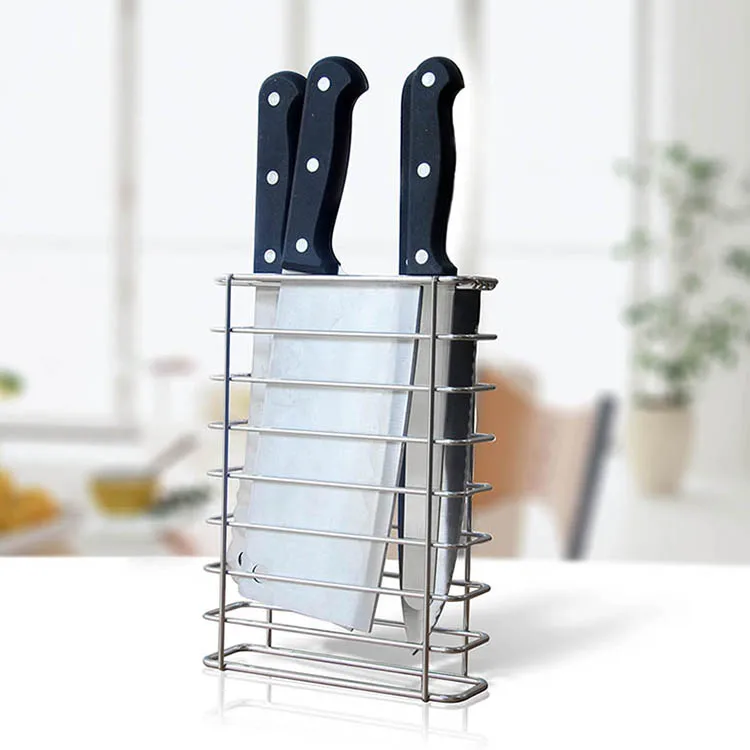Kitchen utensils stainless steel knife holder hanging metal knife holder
