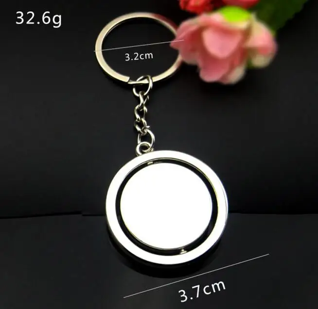Factory direct sales custom double-sided logo metal rotating keychain