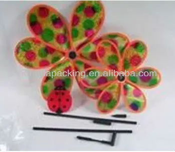 rainbow multi color PET for kids toy flower pinwheel