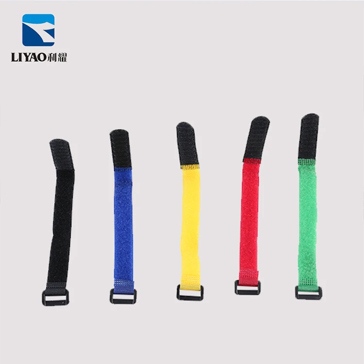 Customized Hook and Loop Cable Ties Flexible Reusable Soft Nylon Printed  Strap With Buckle Color or LOGO Customization Quality