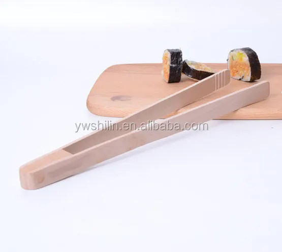 Beech wood bread clip food tong