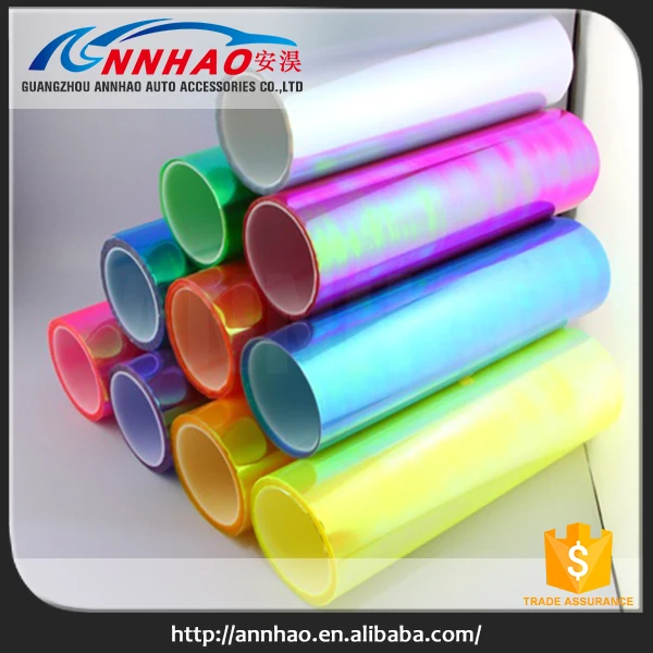 Annhao High Quality PVC Film 0.3 X 9m Chameleon Car Tint Light Vinyl