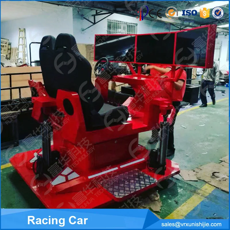High Speed VR Car Driving Simulator Vritual Reality Amusement Park  6 Dof 3 Screen 4D Car Racing Simulator