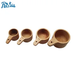 New design kitchen gadgets wood measuring cups spoons