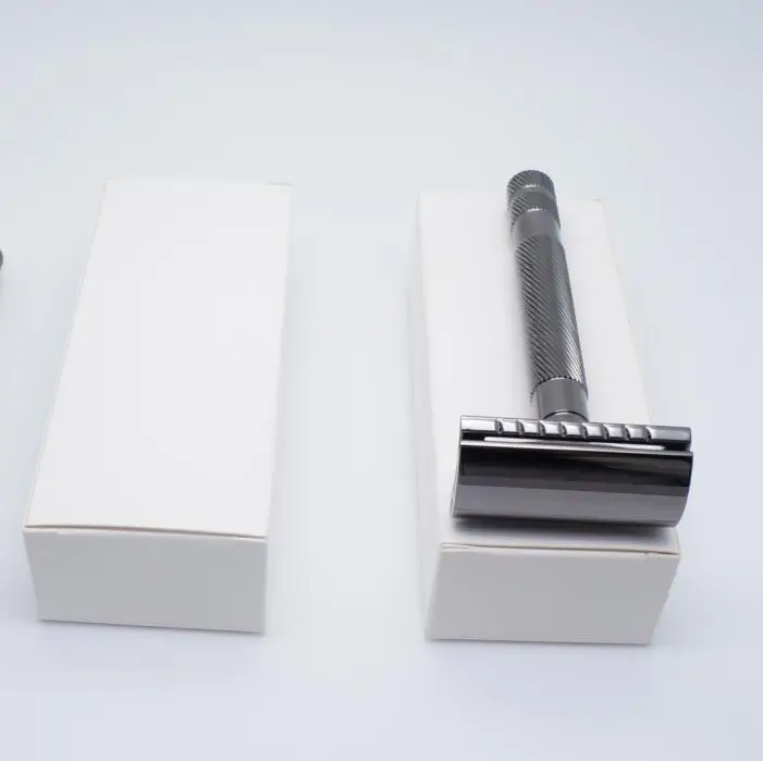 Оптовая продажа, металлическая щетка для бритья, бритва с двойным лезвием, безопасная бритва для мужчин, безопасные бритвы