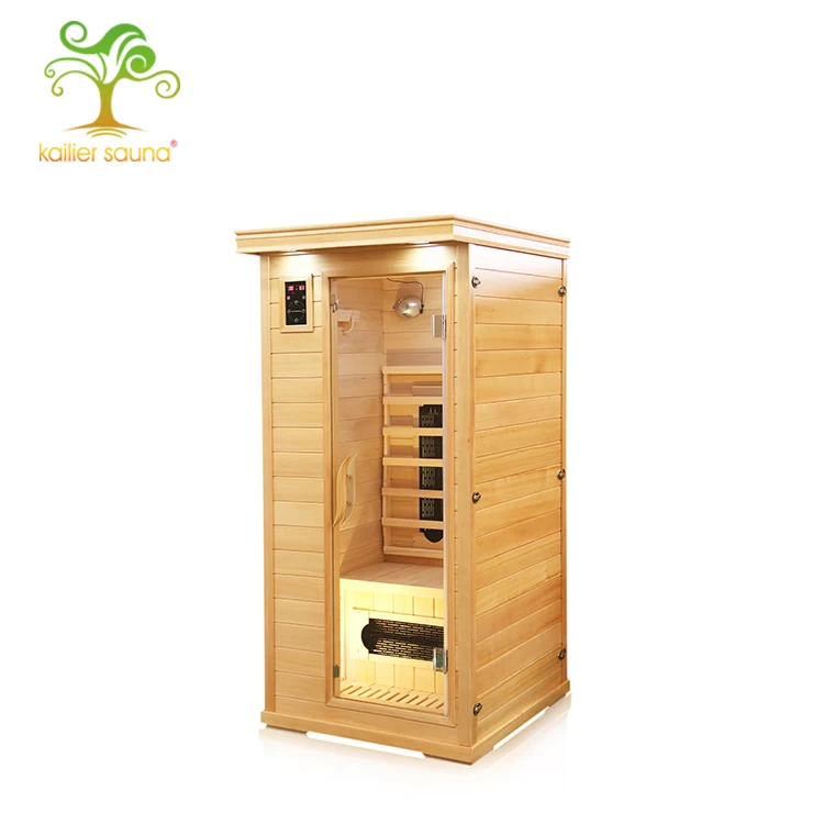 health smart infrared sauna room with red glass heater