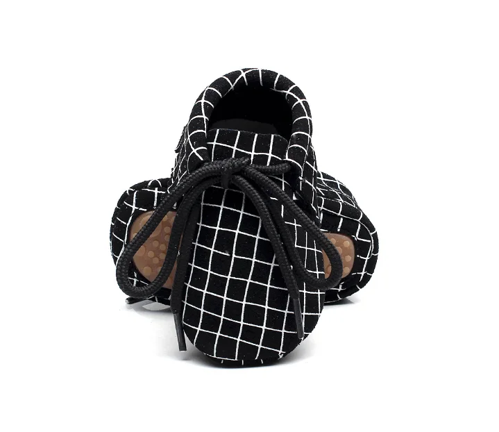 Pattern printed genuine leather half hard sole baby moccasins shoes