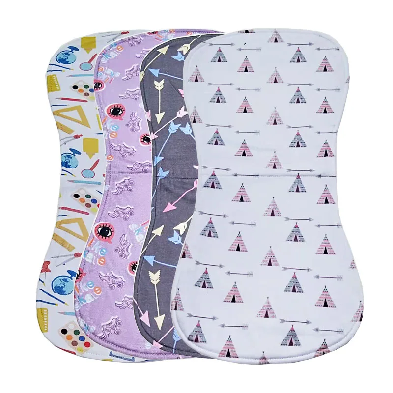 
Factory wholesale new design soft waterproof organic cotton Baby burp and bibs cloth 