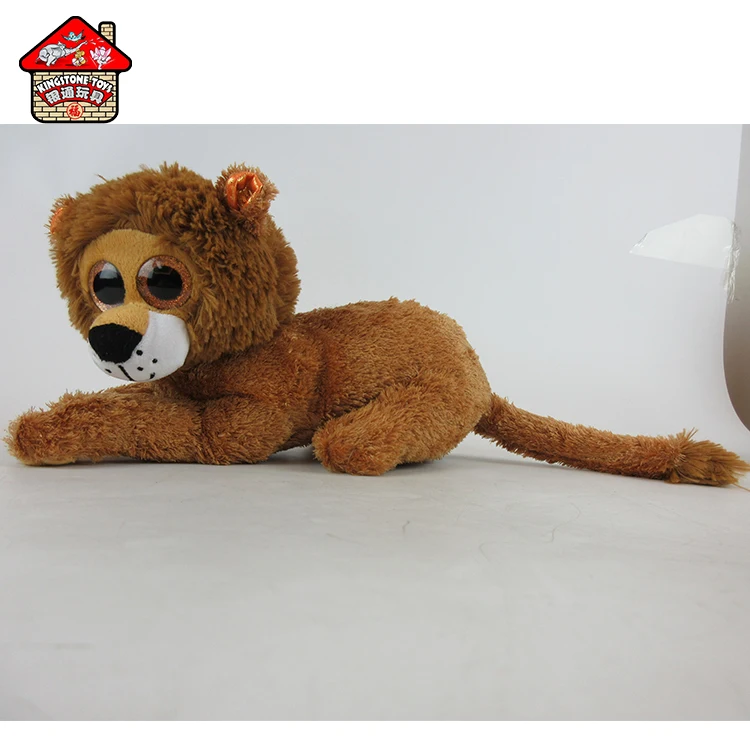 Lovely lying posture plush lion wild animal lion stuffed toy with big eyes