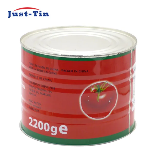 15119 2200g empty round food print on tin can for tomato paste