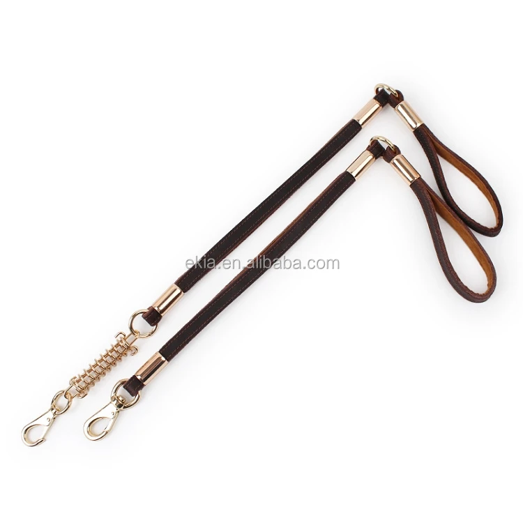 Pet Leash Products Strong Three Section Leather Dog leash Lead