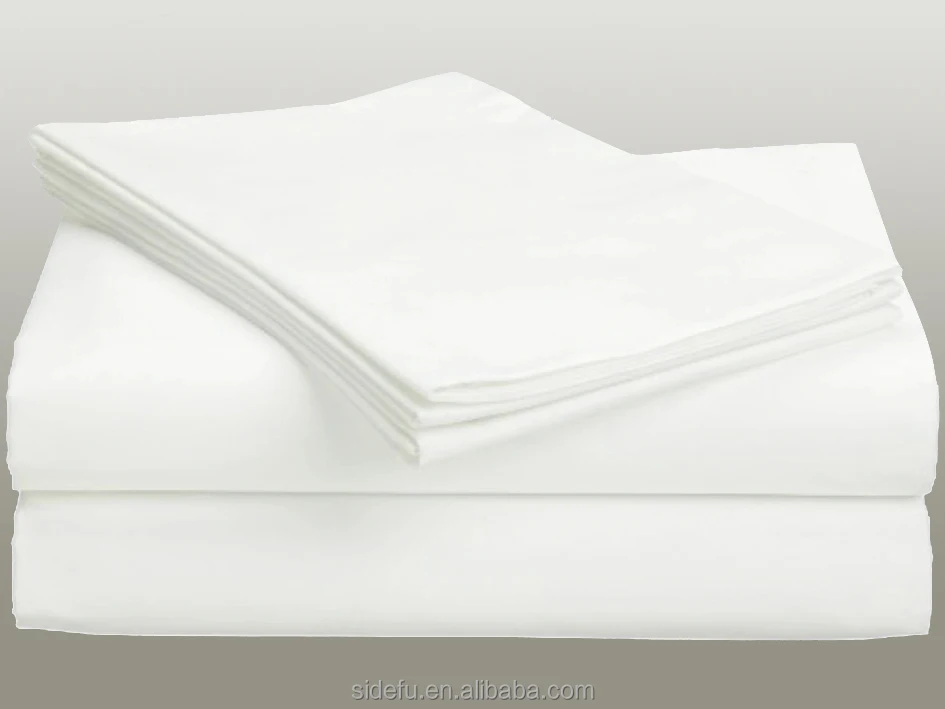 China Supplier Percale White Hotel Bulk 100 Cotton Bed Sheets
