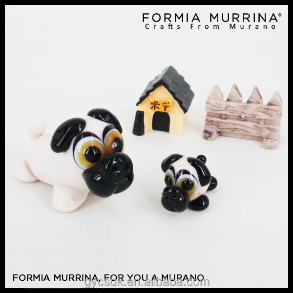 Wholesale fantasy gift set handmade custom small dog glass figurines