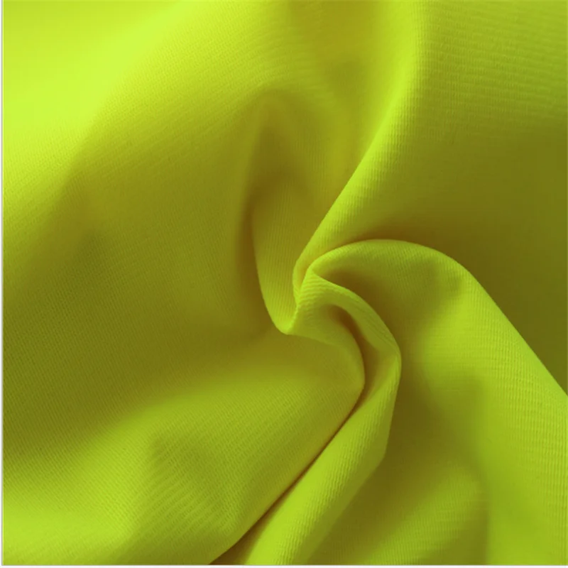 Tricot knitted neon color fabric for reflecting vest