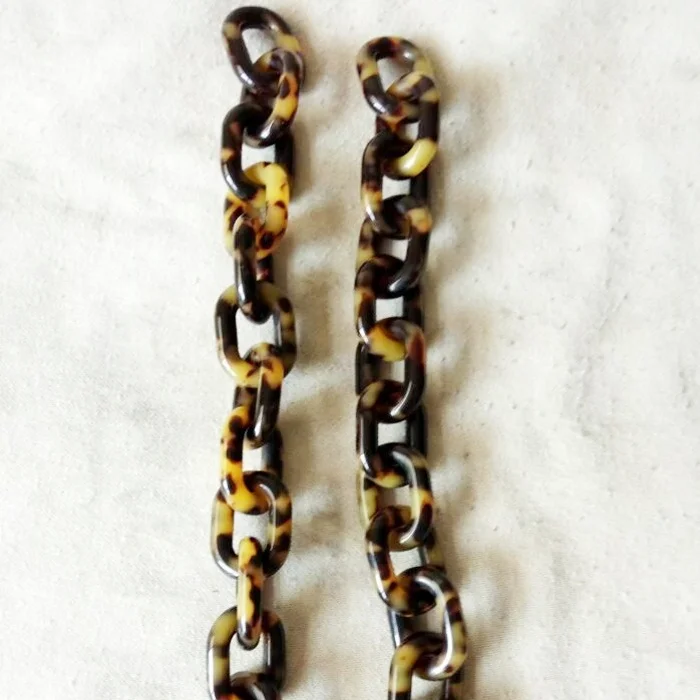 Plastic Lucite Acetate Resin Acrylic Bag Tortoise Shell Eyeglass Chain/Tortoiseshell Eyewear Eyeglass Chain Accessories