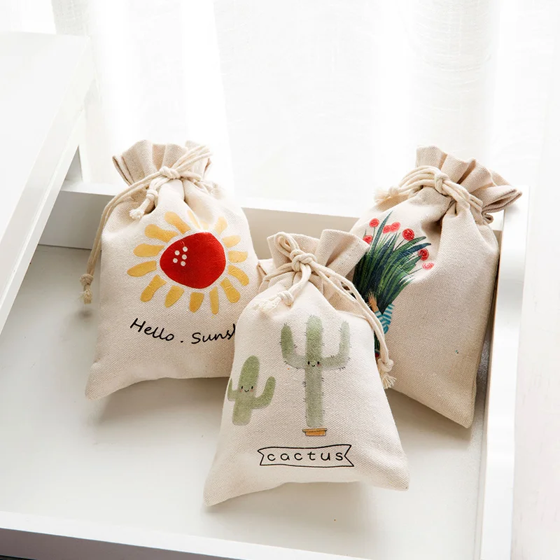 China made cheap small pouch custom logo gift bag cotton muslin toy bag with drawstring