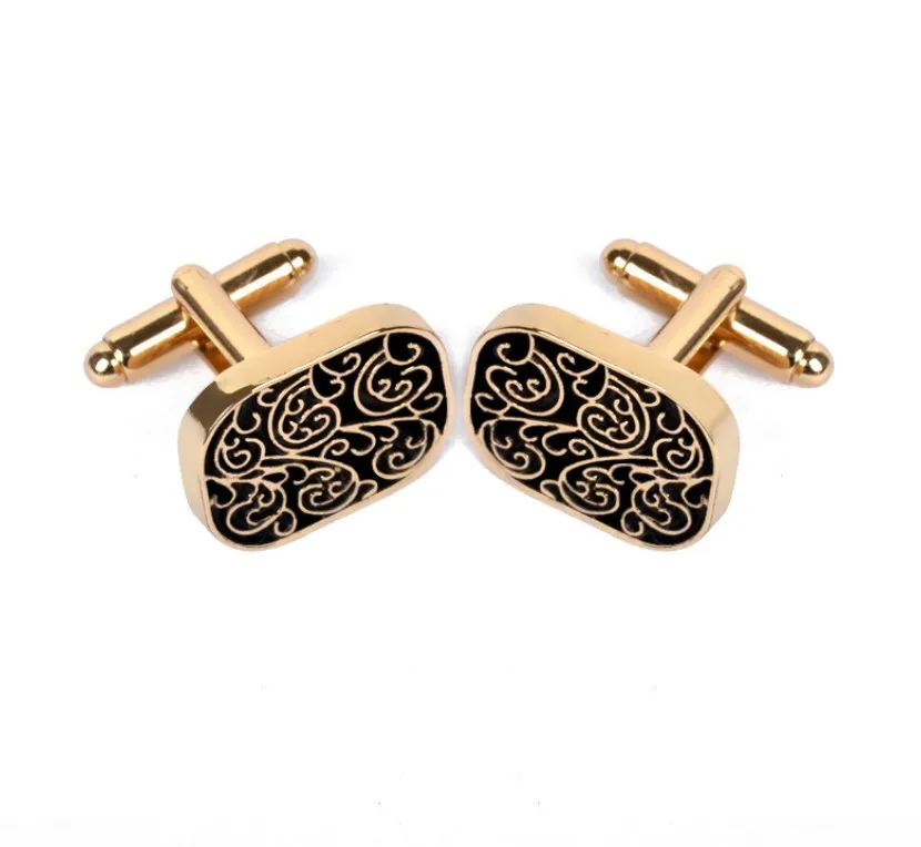 High quality custom gold metal men cufflinks manufacturer stock wholesale