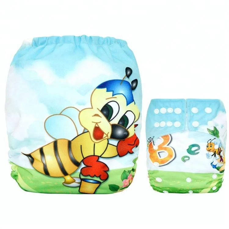 Digital Prints Suede Cloth Pocket Diaper/Nappy,with one front pocket,waterproof and breathable