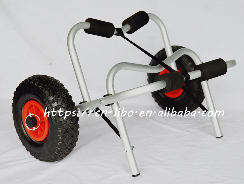 
Canoe Carrier Trolley Kayak Cart with NO-FLAT Airless Tires Wheels Transport Jon Boat Dolly Tote 