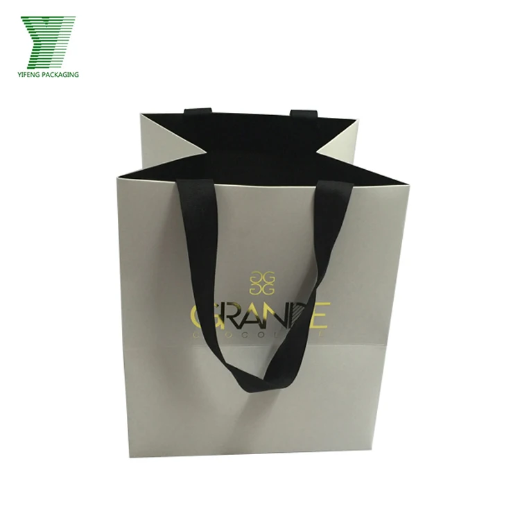 Elegant custom size decorative ribbon design gift packaging paper bags