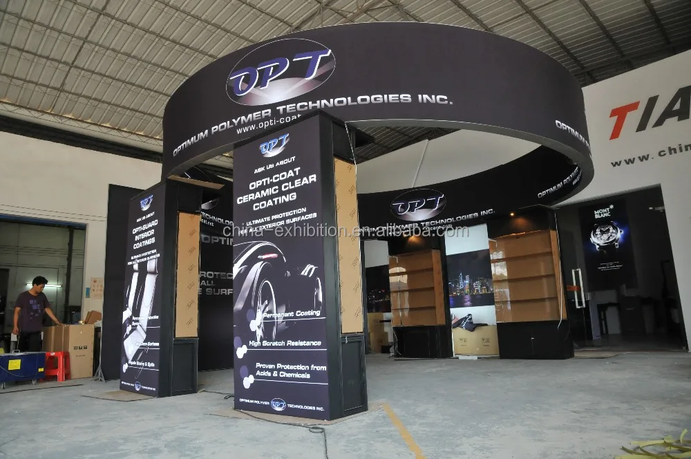 Портативный дизайн 3D Специальный круглый выставочный стенд рекламный дисплей