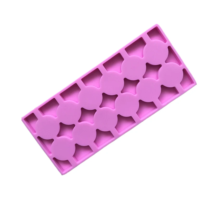 12 cavity round chocolate hard candy silicone lollipop Mold with Sucker Sticks