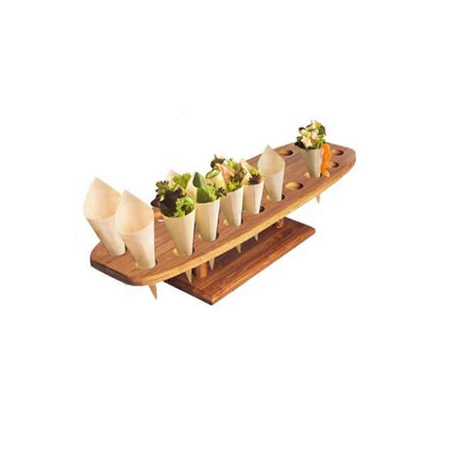 China manufacturer biodegradable wooden products disposable pine ice cream cup cone